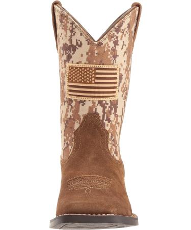 Ariat Patriot Youth Cowboy Western Boots - Antique Mocha Washed Suede/Sand Camo Print - Size 1 (Little Kid) - Buy Online on GoSupps.com