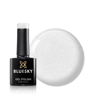 Bluesky Gel Nail Polish 10ml Glitter Neon 01 White Glitter Gel Nail Polish for 21 Day Manicure Professional Salon & Home Use Requires Curing Under LED UV Nail Lamp