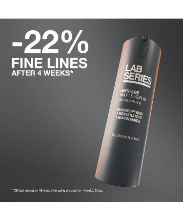Lab Series Anti-Age Max LS Serum for Men - Anti Aging Skincare | Reduce Fine Lines & Wrinkles with Niacinamide & Resveratrol - 0.91 Fl Oz Refill - Buy Online on GoSupps.com
