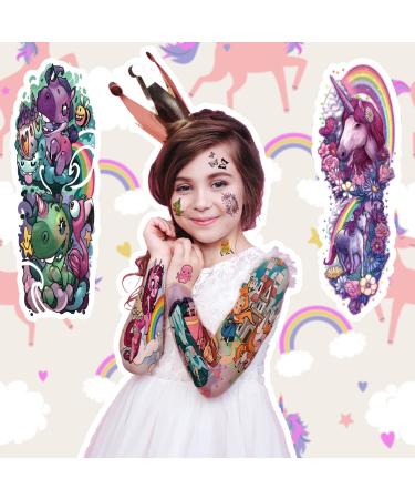Temporary Tattoos for Kids - 52 PCS Dinosaur Unicorn Cute Stickers, Perfect Birthday Party Supplies for Boys & Girls 3-9 Years Old - Buy Online on GoSupps.com