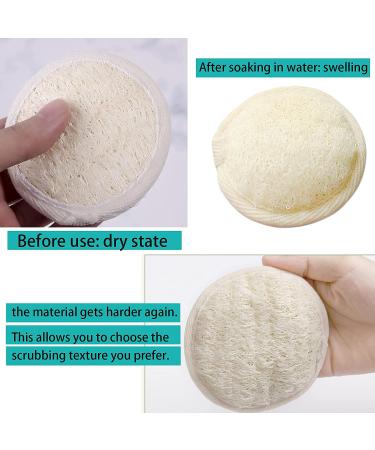 Natural Loofah Face Exfoliator Pads - 100% Handheld Scrubber for Bathing and Showering - Ideal for Spa Facial Cleansing - Men and Women - 2pcs - Buy Online on GoSupps.com