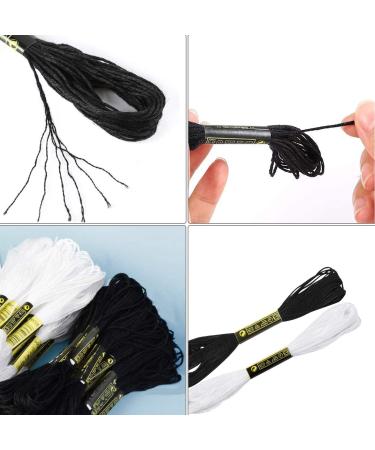 Cldamecy 26 Skeins White & Black Embroidery Floss Set with 10 Floss Bobbins - Ideal for Cross Stitch, Friendship Bracelets, and DIY Art - Buy Online on GoSupps.com