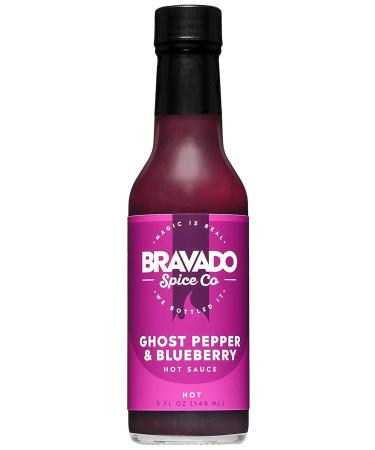Ghost Pepper and Blueberry Hot Sauce By Bravado Spice FEATURED ON HOT ONES Gluten Free, Vegan, Low Carb, Paleo Hot Sauce All Natural 5 oz Hot Sauce Bottle Award Winning Gourmet Hot Sauce