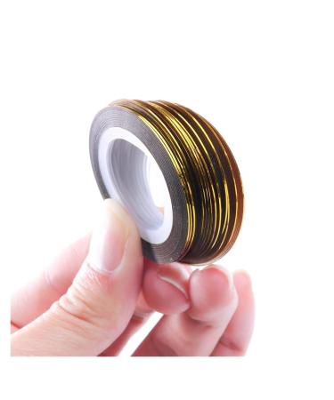 Claral 0.5mm Nail Striping Tape Line Silver Gold Laser Adhesive Holo 3D Sticker Decor DIY Strips Nail Polish Accessories Tool LA1009-1 Claral (Color : 1x Gold)