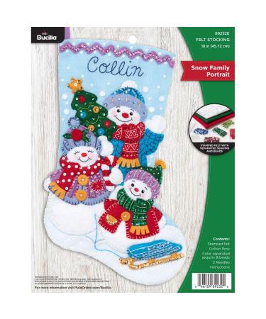 Bucilla Felt Applique Christmas Stocking Kit  18  Snow Family Portrait - Buy Online on GoSupps.com
