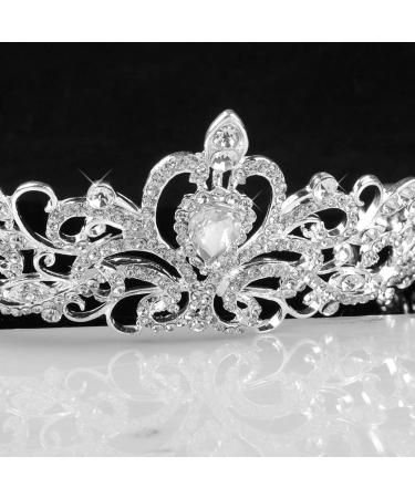 Vofler Crystal Tiara Silver Crown Headband for Women, Bridal, Princess, Prom - Rhinestone Hair Jewelry for Birthday, Wedding, Pageant - Buy Online on GoSupps.com