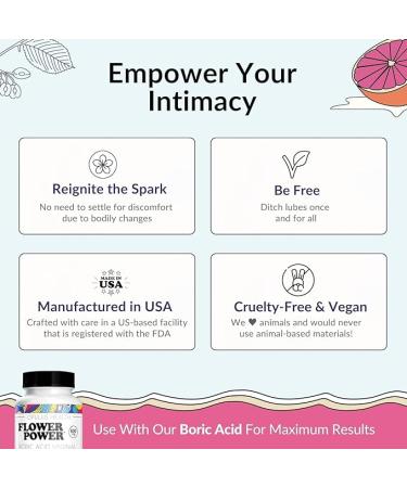 Flower Power 'She Juicy' Vaginal Health Supplement | Slippery Elm Bark | Feminine Care for Women - Made in USA - 60 ct Vegan - Buy Online on GoSupps.com