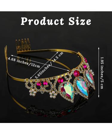Sibba Tiaras Crowns Glitter Headband Crystal Hairband Princess Head Band Beautiful Diamonds Queen Hair Accessories Fit Women Party Take Photos Decorations Birthday (Gold) - Buy Online on GoSupps.com