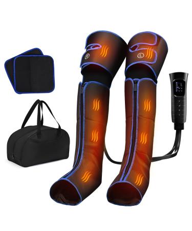 Rinri leg massage device with heat air compression leg massage device for improving blood circulation and muscle relaxation calf leg foot massage 6 modes 4 intensities 2 heating levels leg heating