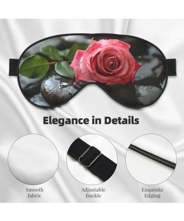 Buy Spa Stone & Rose Flowers Print Sleep Eye Mask - Soft Eyeshade for Travel & Naps - Ideal for Women & Men - Buy Online on GoSupps.com