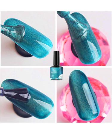 Pearl Gel Metal Nail Polish Blue Shell Thread Glitter Holographic Soak Off UV LED Varnish Shimmering Metallic Shining Sparkling Long Lasting DIY Art Manicure at Home Gift for Women & Girls - Buy Online on GoSupps.com