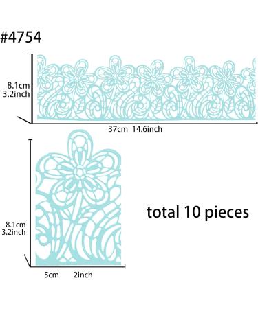Ready to Use Edible Cake Lace Effect Border Ribbon Flower Trim Blue 14-inch 10-Piece Set - Buy Online on GoSupps.com