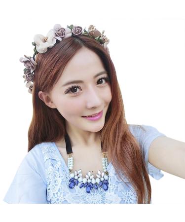 Ladies Flower Crown & Bracelet Set | Wedding & Party Hair Accessories - Buy Online on GoSupps.com