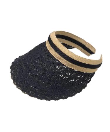Rkstd 1 pieces women empty top hat baseball cap tip lace beach cap sun hat outdoor hat for mother the day gifts cleme 10 cm/3.9 "black-a