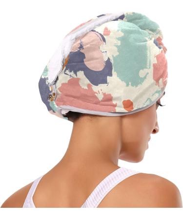 Rainbow Doodle Hair Towel 2 Pack | Super Absorbent Quick Dry Hair Turbans for Women & Girls - Buy Online on GoSupps.com