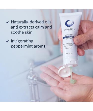 Plexaderm Peppermint Exfoliating Skin Cleanser - Hydrating Gentle Facial Cleanser for Pore Minimizer & Acne - Buy Online on GoSupps.com