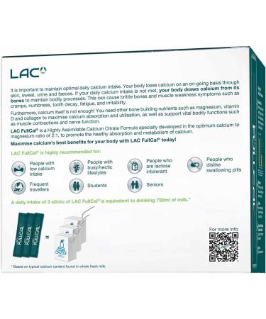 LAC Fullcal 60 Sticks - Delicious Lemon Flavour - 3g x 60 Sticks - Buy Online on GoSupps.com