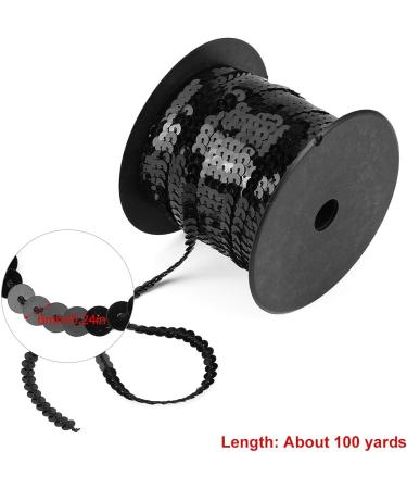 100 Yards 6mm Black Sequin String for Jewelry Making & Costume Accessories | Flat Sequin Trim for Crafts - Buy Online on GoSupps.com