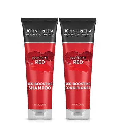 John Frieda Ensemble shampoing et apr s-shampooing rehausseur de rouge shampoing et apr s-shampooing rouge radieux pour cheveux roux aide am liorer les nuances de cheveux roux avec grenade et