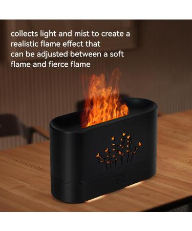LOVME Upgraded RGB Flame Diffuser 300ML - Remote Control Aroma & Humidifier for Home Office | Ultra Quiet Essential Oil Diffuser in Black - Buy Online on GoSupps.com
