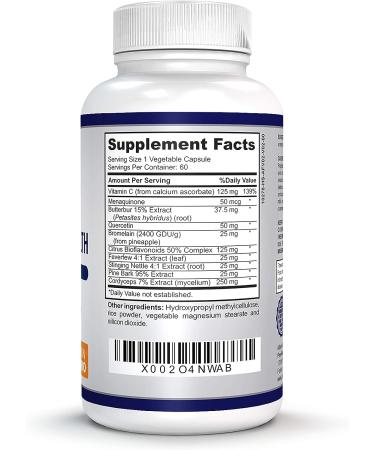 VITA Advanced Lung Detox & Cleanse Seasonal Comfort - 10 Herbal Ingredients, Quercetin, Butterbur, Cordyceps - 2-Month Supply - Buy Online on GoSupps.com