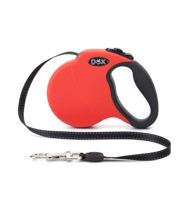 Ddoxx dog leasic - stable reflective nylon strip dog leash bite -proof - roller leash break & lock system - m (red) m |5 m |Up to 20 kg red