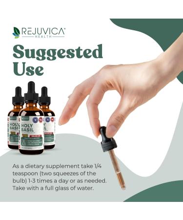 Rejuvica Health Active Holy Basil 4oz XL Super Size - Advanced Stress Support Supplement Drops - Holy Basil Leaves Liquid Extract - Vegan Sugar Free Non GMO Tincture 4 Fl Oz (Pack of 1) - Buy Online on GoSupps.com
