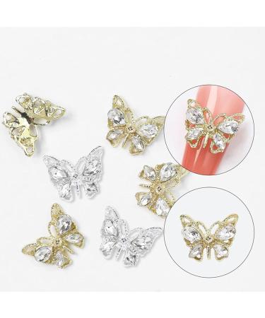 VONNST Nail Decorations 10Pcs Alloy Butterfly Metal Butterfly 3D Gold Silver Charm Jewelry X588 - Buy Online on GoSupps.com