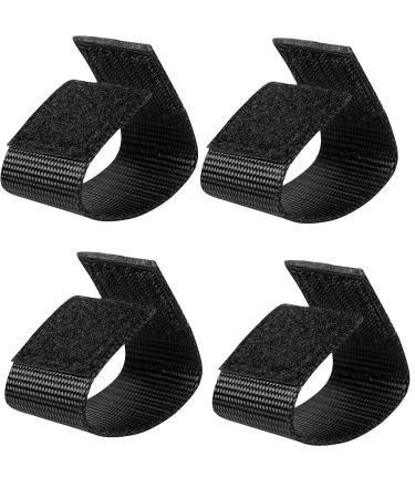 TACNEX Duty Belt Keepers with Double Snaps for 1.5"/1.75"/2"/2.25" Wide Police Security Tactical Nylon Belt Accessories 4 PCS Black(Velcro Closure) 1.5 inch(4 PCS)