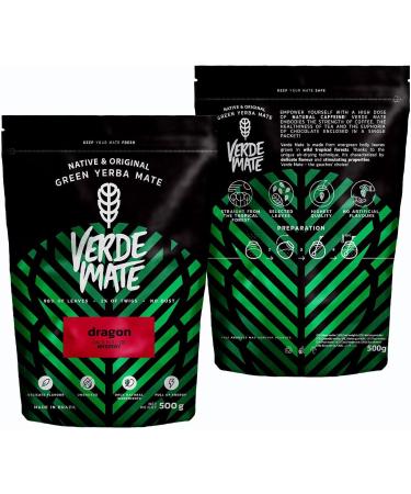 Verde Mate Green Dragon 0.5 kg | Tender yerba mate with dragon fruit flavour | Green and mild | Full of natural caffeine | Yerba Mate tea from Brazil 500 g | Air-dried - Buy Online on GoSupps.com