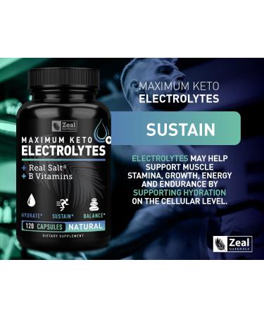 Keto Electrolyte Supplement - 120 Capsules with Real Salt, B Vitamins, Magnesium, and Potassium - Buy Online on GoSupps.com