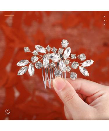 Norhogo Bride Wedding Hair Jewelry | Crystal Flower Headdress & Accessories for Women and Girls (Silver) - International Shipping Available - Buy Online on GoSupps.com