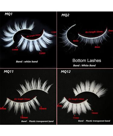 White Cosplay False Eyelashes - Thick & Natural | Paintable for Easter & Halloween Costume Parties | Stage Performance Lashes (MQ1-15mm) - Buy Online on GoSupps.com