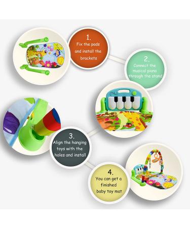 CREPRO Baby Play Mat & Baby Gym Toys  Infant Play Mat and Activity Gym Baby Activity Mat with Music and Lights  Kick & Play Piano Gym Tummy Time Padded Mat for Newborn Toddler for Christmas Toys Gift - Buy Online on GoSupps.com
