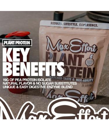 MAX EFFORT Plant Protein Powder, 19 G Pea Protein, Plant Based, Gluten Free, Low Carb, Protein Shake or Smoothie Mix, Meal Replacement, No Whey, No Sugar Substitutes, Chocolate Peanut Butter, 20 Srvg Chocolate Peanut Butter  - Buy Online on GoSupps.com