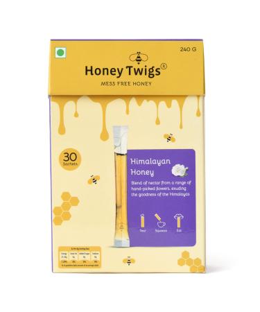 100 % Natural Honey Sticks - Pure Himalayan Honey for enhanced immunity| 30 Count Single Serve Honey Straws - 8.47 oz per pack | HONEY TWIGS