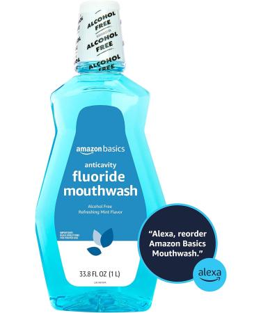 Buy Amazon Basics Anticavity Fluoride Mouthwash - Alcohol Free Refreshing Mint 1 Liter 4-Pack | International Shipping Available - Buy Online on GoSupps.com