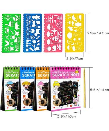 16 Pack Scratch Arts & Crafts Notebooks for Kids with Stencils and Wooden Stylus - Art Party Supplies - Buy Online on GoSupps.com