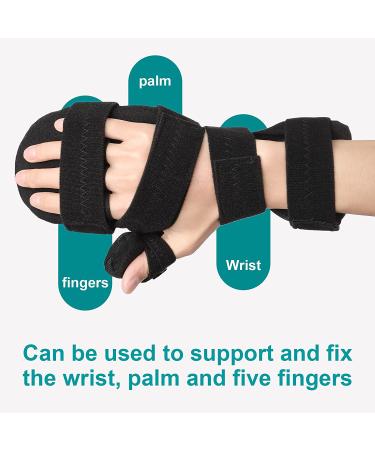 Sylong Stroke Resting Hand Splint - Carpal Tunnel Wrist Brace for Muscle Atrophy Rehabilitation, Arthritis, Tendonitis, Carpal Tunnel Pain - Finger Stabilizer Wrap for Night Immobilization - Buy Online on GoSupps.com