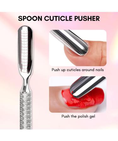 Makartt Nail Shaver Spatula Set - Stainless Steel Nail Push Pusher for Manicure & Artificial Nail Removal - Buy Online on GoSupps.com