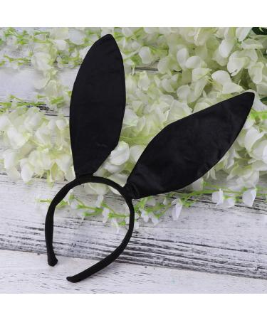 FRCOLOR Bunny Ears Headband Black Rabbit Ear Hair Hoop Bunny Headwear for Halloween Easter Masquerade Party Cosplay Hair Accessories - Buy Online on GoSupps.com