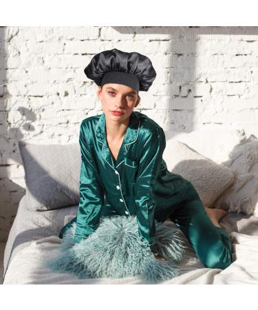 COHEALI Adjustable Reversible Sleep Hat Hair Bonnet for Long Hair - Black 56-58cm - Buy Online on GoSupps.com