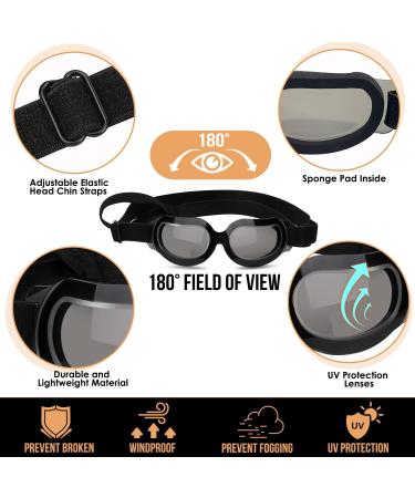 SlowTon Small Dog Helmet & Goggles Set - UV Protection Dog Sunglasses & Motorcycle Helmet for Safety Riding, Adjustable Belt & Ear Holes - Black - Buy Online on GoSupps.com