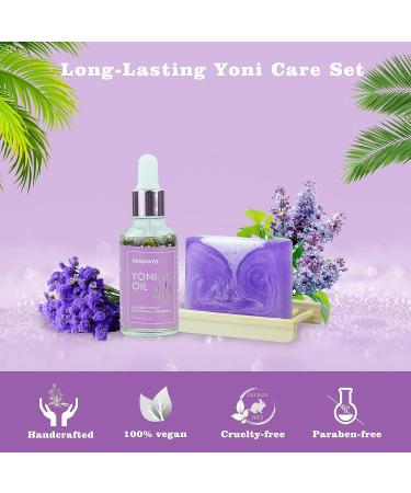 Yoni Wash & Soap Set with Essential Oil - pH Balanced Feminine Care Kit with Lavender Scent - 5.29oz Soap Bar, 2 x 30ml Oil, 6.7 fl.oz Wash - Moisturizing & Odor-Removing Formula - Buy Online on GoSupps.com