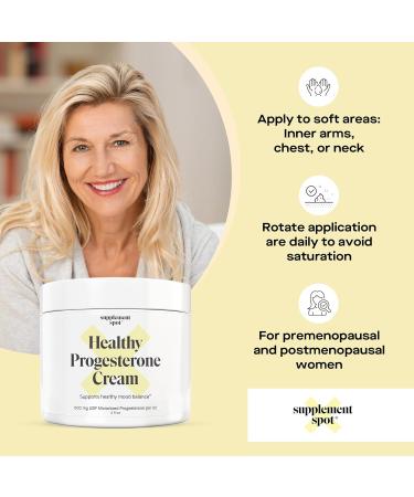 Healthy Progesterone Cream for Women Micronized Bioidentical from Wild Yam for Menopause & Perimenopause Relief | 4 oz - Optimal Balance - Buy Online on GoSupps.com