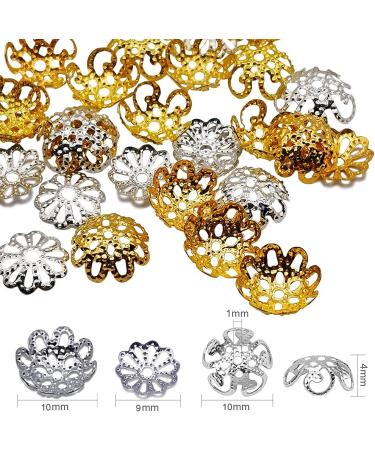 FAZHBARY 720 PCS Filigree Bead Caps | Gold & Silver Flower Caps for DIY Crafts - Buy Online on GoSupps.com