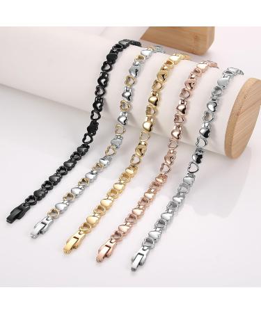 BioMag Heart-Shaped Magnetic Bracelet for Women - Titanium Steel - Strong Magnets - Gold Color - Buy Online on GoSupps.com