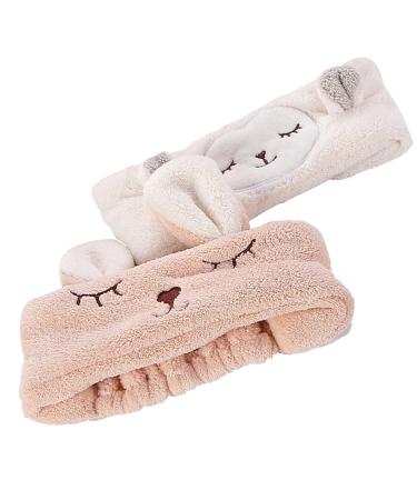 Buy Spa Headband for Women - Pink Elastic Hair Band for Makeup & Facial Care | 2 Pack - Buy Online on GoSupps.com