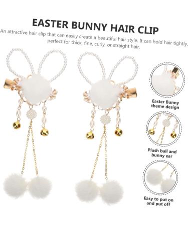 Amosfun 1 Pair Bunny Hairpin Kids Decor Baby Decor Rabbit Ear Headbands Plush Hairpins Pearl Hair Ties Pearl Hair Pin Retro Decor Pompom Hair Tie Vintage Metal Plush Ball Miss - Buy Online on GoSupps.com