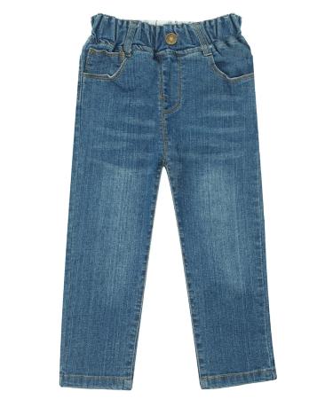 SEAUR Baby Boys Jeans Blue Ripped Jeans with Pockets Elastic Waistband Stretch Casual Trousers Denim Pants for Daily Life 3-4 Years Blue 2